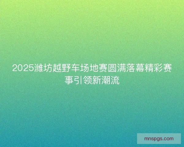 2025潍坊越野车场地赛圆满落幕精彩赛事引领新潮流 2025潍坊越野车场地赛圆满落幕精彩赛事引领新潮流