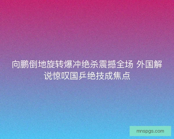 向鹏倒地旋转爆冲绝杀震撼全场 外国解说惊叹国乒绝技成焦点 向鹏倒地旋转爆冲绝杀震撼全场 外国解说惊叹国乒绝技成焦点